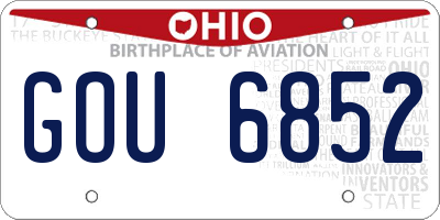 OH license plate GOU6852