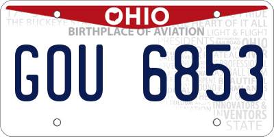 OH license plate GOU6853