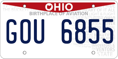 OH license plate GOU6855