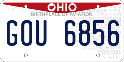 OH license plate GOU6856