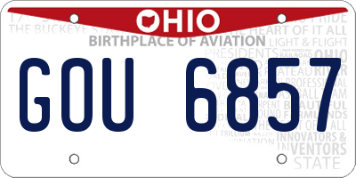 OH license plate GOU6857