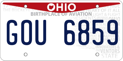 OH license plate GOU6859