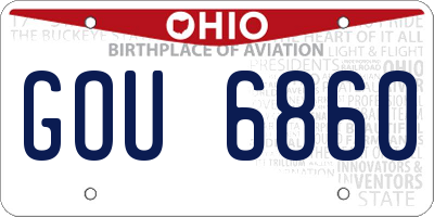 OH license plate GOU6860