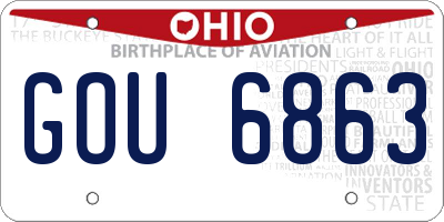 OH license plate GOU6863
