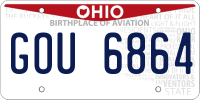 OH license plate GOU6864