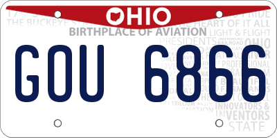 OH license plate GOU6866
