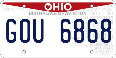 OH license plate GOU6868