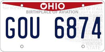 OH license plate GOU6874