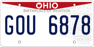 OH license plate GOU6878