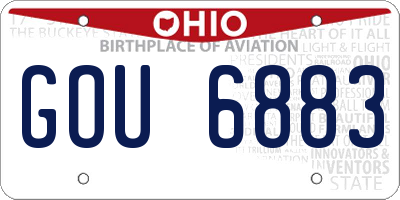 OH license plate GOU6883