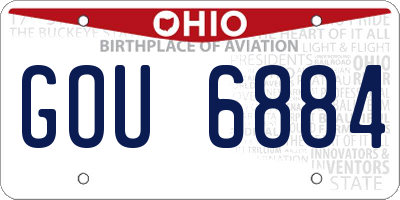 OH license plate GOU6884