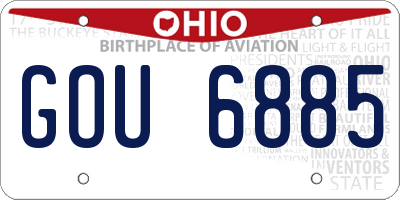OH license plate GOU6885