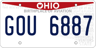OH license plate GOU6887