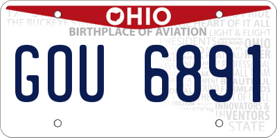 OH license plate GOU6891