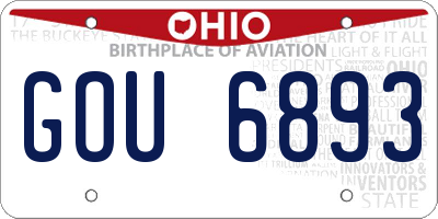 OH license plate GOU6893