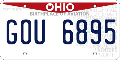 OH license plate GOU6895