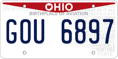 OH license plate GOU6897