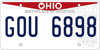 OH license plate GOU6898