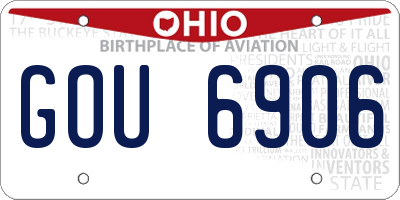 OH license plate GOU6906