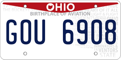 OH license plate GOU6908