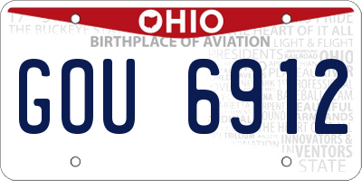 OH license plate GOU6912