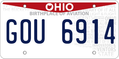OH license plate GOU6914