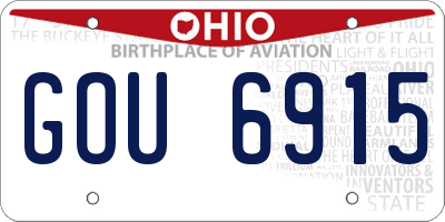 OH license plate GOU6915
