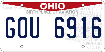 OH license plate GOU6916