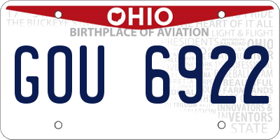 OH license plate GOU6922