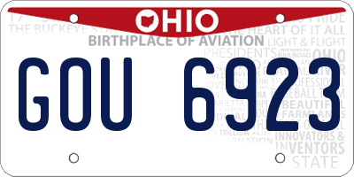 OH license plate GOU6923