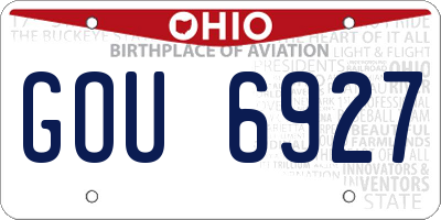 OH license plate GOU6927