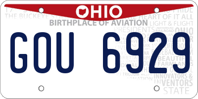 OH license plate GOU6929