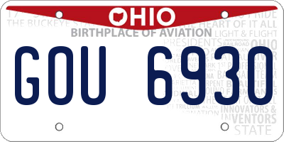OH license plate GOU6930