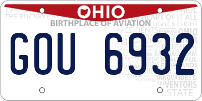 OH license plate GOU6932