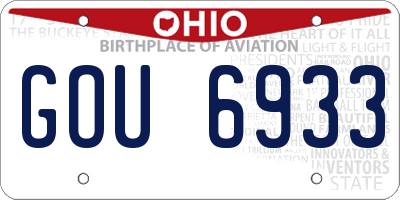 OH license plate GOU6933
