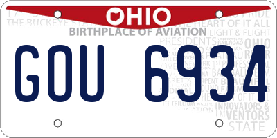 OH license plate GOU6934