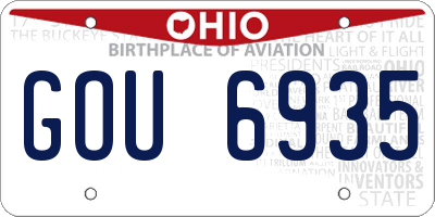 OH license plate GOU6935