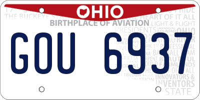 OH license plate GOU6937