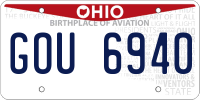 OH license plate GOU6940