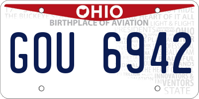OH license plate GOU6942