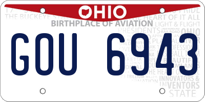 OH license plate GOU6943