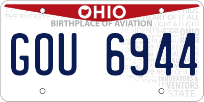OH license plate GOU6944