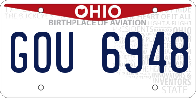 OH license plate GOU6948