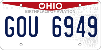 OH license plate GOU6949
