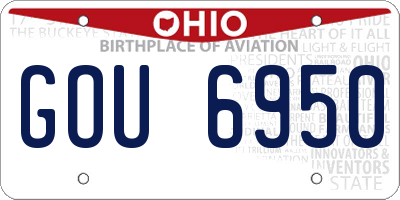 OH license plate GOU6950
