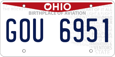 OH license plate GOU6951