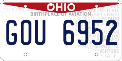 OH license plate GOU6952