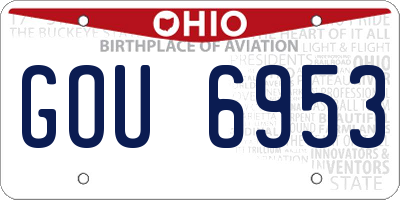 OH license plate GOU6953