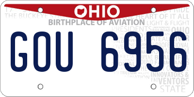 OH license plate GOU6956