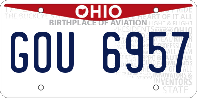 OH license plate GOU6957